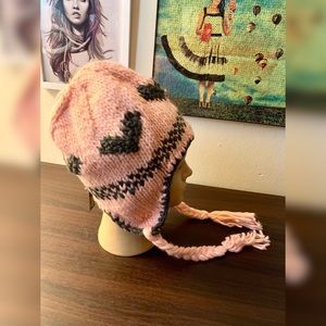 Pink/Black Hearts Winter Beanie 💝